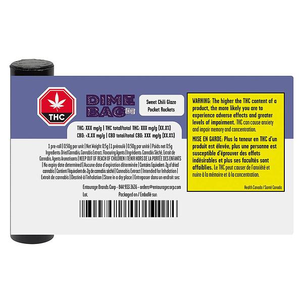 Dime Bag - Sweet Chili Glaze Pocket Rockets Infused Pre Roll image 3
