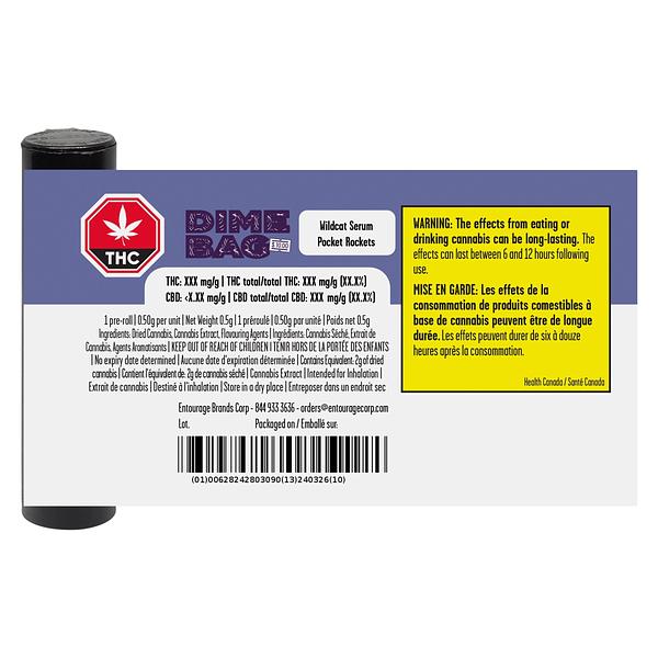 Dime Bag - Wildcat Serum Pocket Rockets Infused Pre Roll image 3