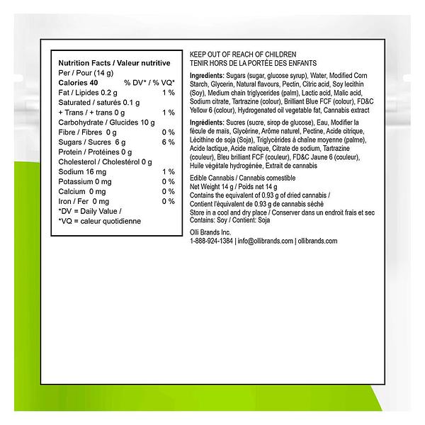 Olli O's - Sour Kiwi & Mango THC/CBG/CBD image 3