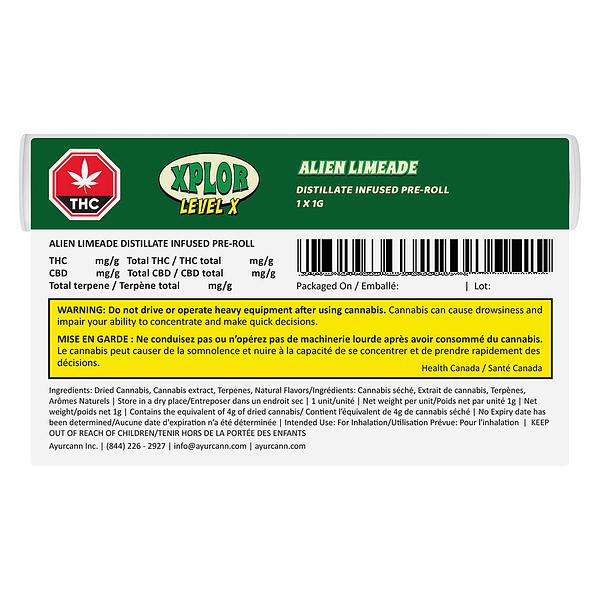 XPLOR Level X - Alien Limeade Distillate Infused Pre-Roll image 3