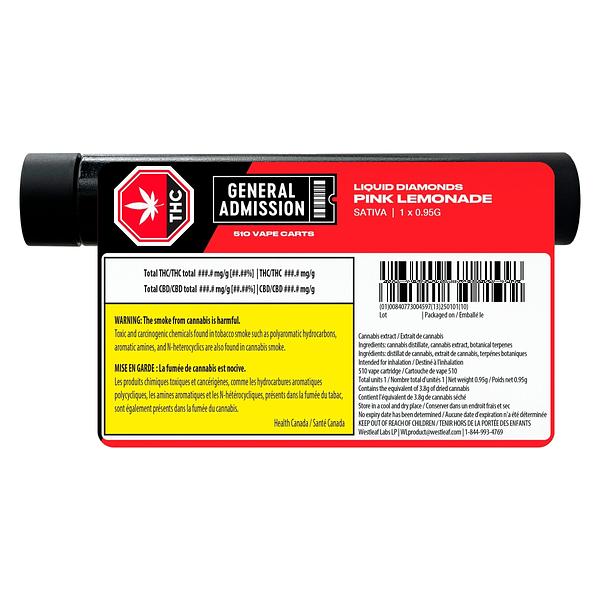 General Admission - Pink Lemonade Liquid Diamond 510 Thread Cartridge image 3