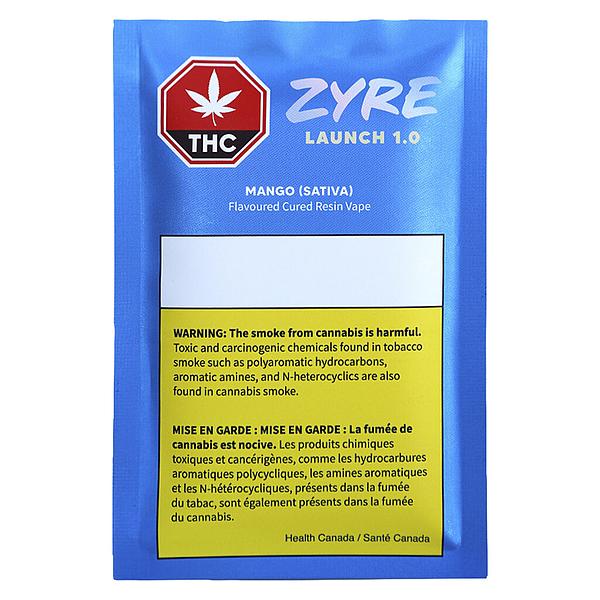 Zyre - Launch 1.0 - Mango Flavoured Cured Resin 510 Thread Cartridge image 2