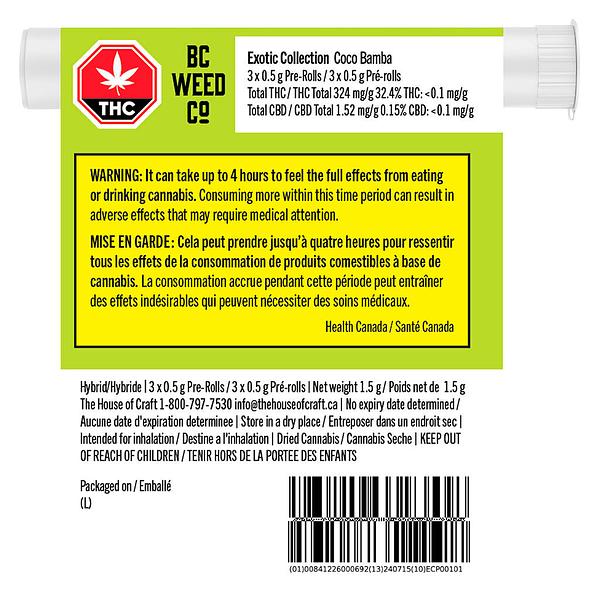 BC Weed Co. - Exotic Collection Pre Roll image 3