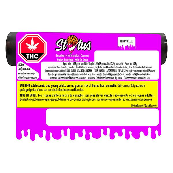 Status - Tigers Bleed Liquid Diamond Infused Kief Coated Pre Roll image 3