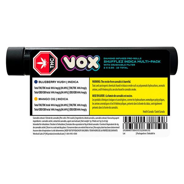 Vox Popz - Shufflez Indica Multi-Pack Diamond Infused Pre-Roll image 3