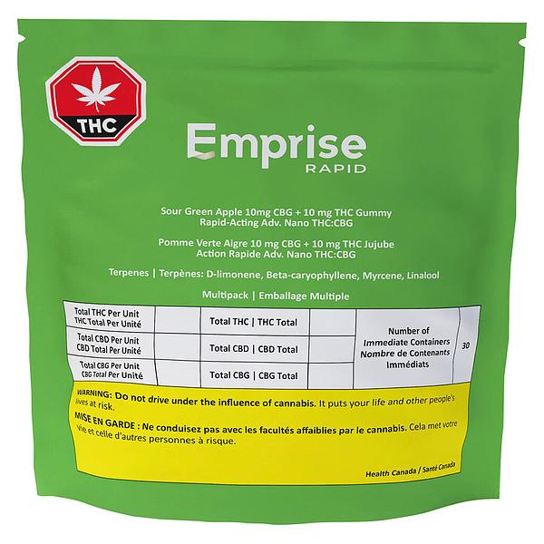 Emprise Rapid - Sour Green Apple 10 CBG + 10 THC Gummies image 3