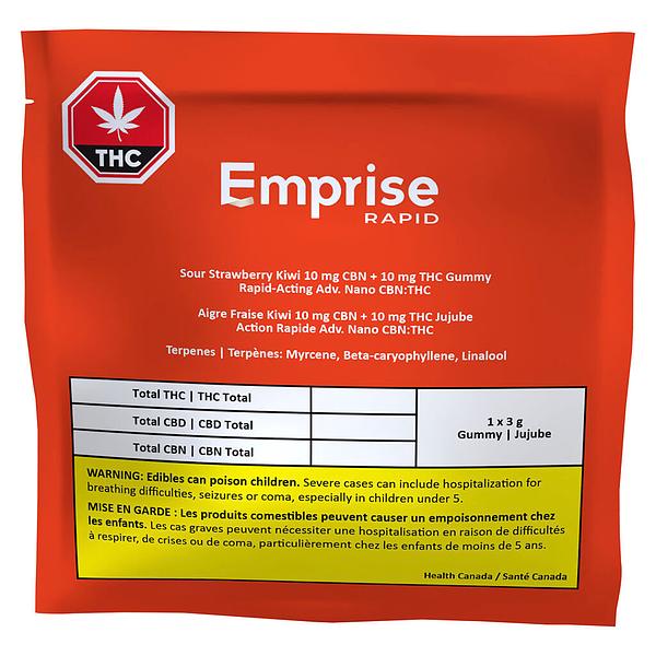 Emprise Rapid - Sour Strawberry Kiwi 5 CBN + 5 THC Gummies image 2