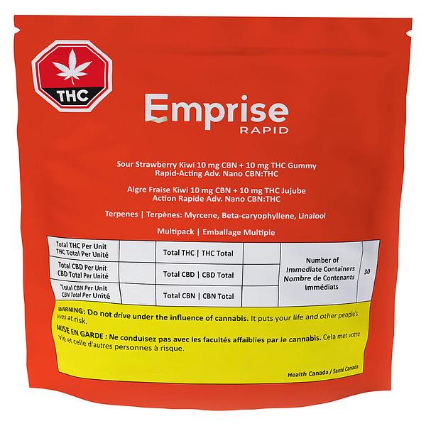 Emprise Rapid - Sour Strawberry Kiwi 5 CBN + 5 THC Gummies image 3