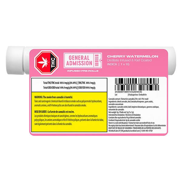 General Admission - Cherry Watermelon Distillate Infused Pre Roll image 6