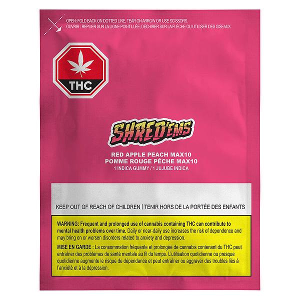 SHRED'EMS - Red Apple Peach Max10 Party Pack 100 Thc Gummies image 2