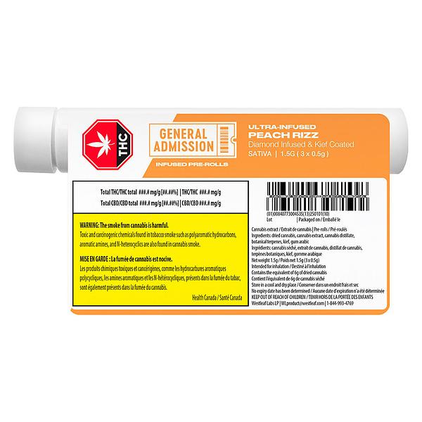 General Admission - Peach Rizz Diamond Infused Pre Roll image 3