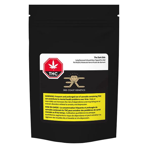 3rd Coast Genetics - The Dark Side Glass Tip Pre-Roll Diamond Infused image 2