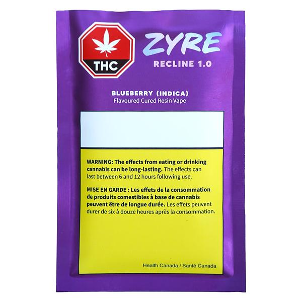 Zyre - Recline 1.0 - Blueberry Cured Resin Blend 510 Thread Cartridge image 2