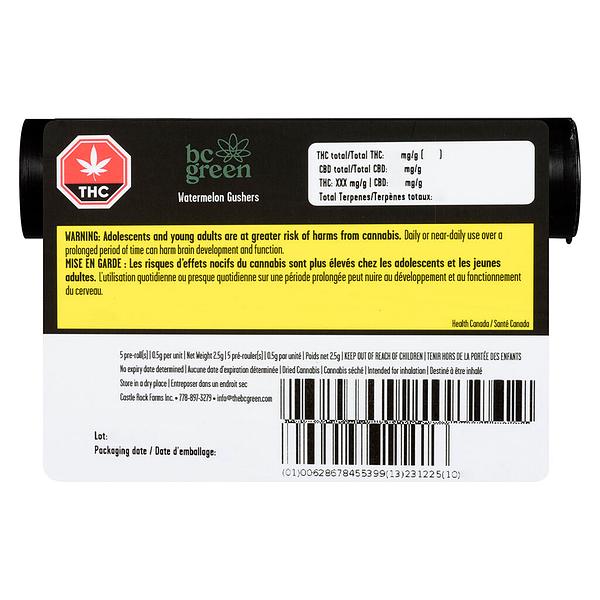 BC Green - Watermelon Gushers Pre Roll image 4