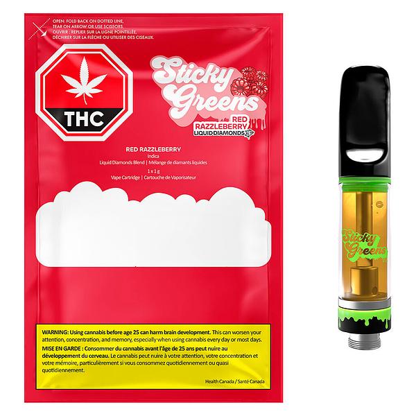 Sticky Greens - Red Razzleberry Liquid Diamond 510 Thread Cartridge image 4