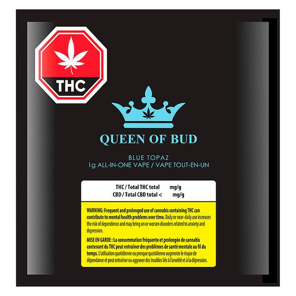 Queen of Bud - Blue Topaz Liquid Crystals All In One Vape image 2