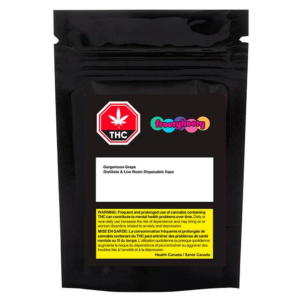 Frootyhooty - Gargantuan Grape Distillate & Live Rosin Disposable Vape image 2