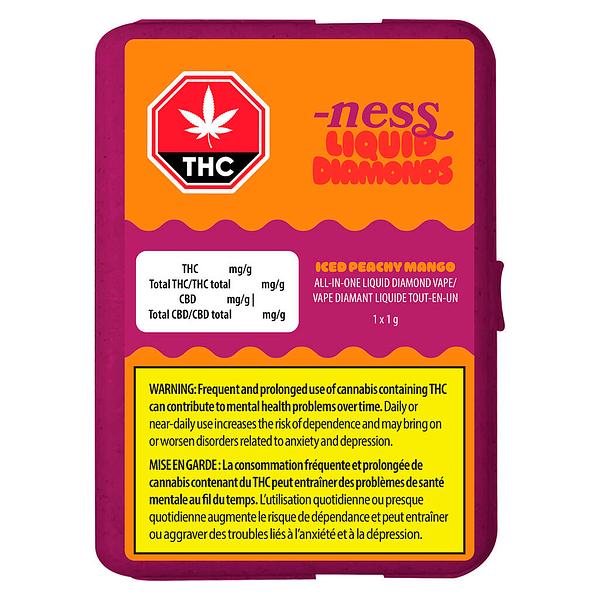 -ness - Iced Peachy Mango Liquid Diamonds All In One Vape image 2