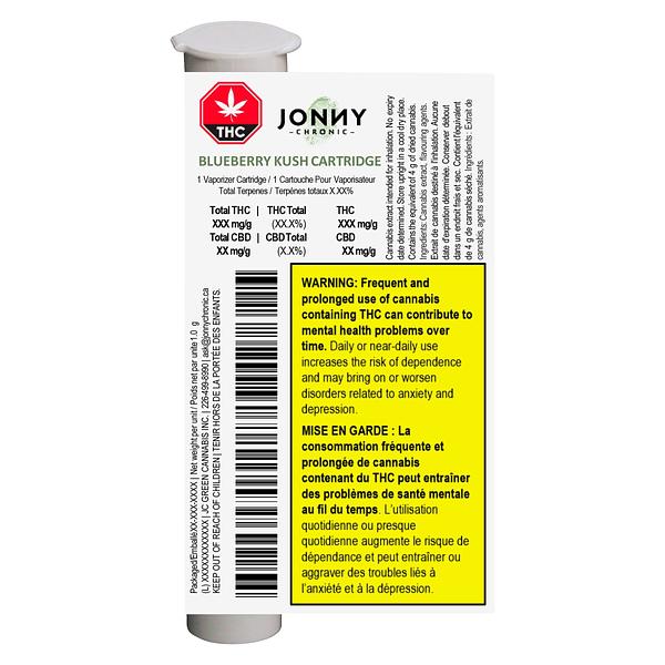 Jonny Chronic - Blueberry Kush 510 Thread Cartridge image 3