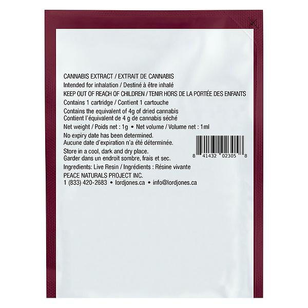 Lord Jones - Gorilla Z Pure Live Resin 510 Thread Cartridge image 3