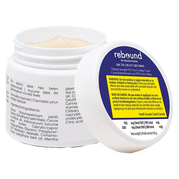 Rebound by Stewart Farms - Arctic Heat CBD 5000 Ultimate Strength THC Free Cooling Cream image 2