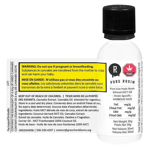 Pure Rosin - Pure Live Hash Rosin Infused MCT Oil - HARBOUR HAZE image 3