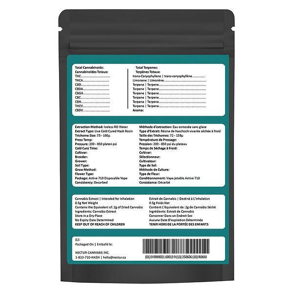 Nectur Solventless - Rotating Cold Cured Live Hash Rosin Disposable Vape image 3
