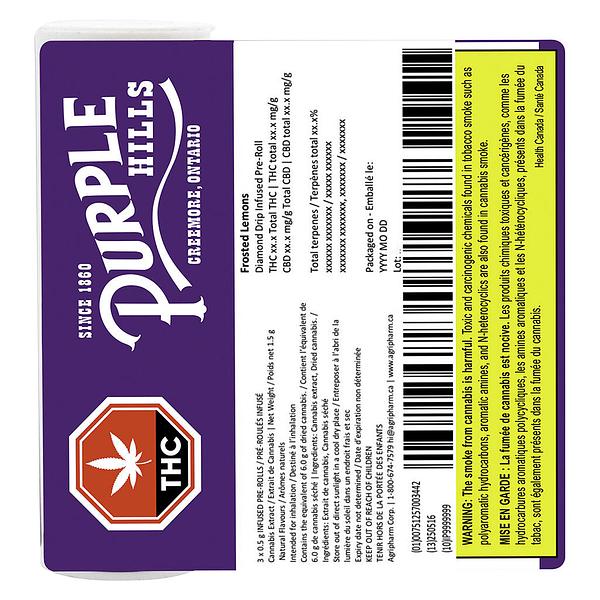 Purple Hills - Frosted Lemons Diamond Drip Infused Pre-Roll image 3