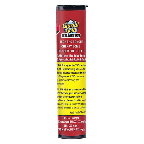 Glacial Gold - High Thc Banger Cherry Bomb Infused Pre Roll image 2