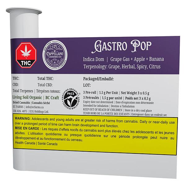 Cappellano Cannabis Co. - Organic Gastro Pop LTO Pre Roll image 3