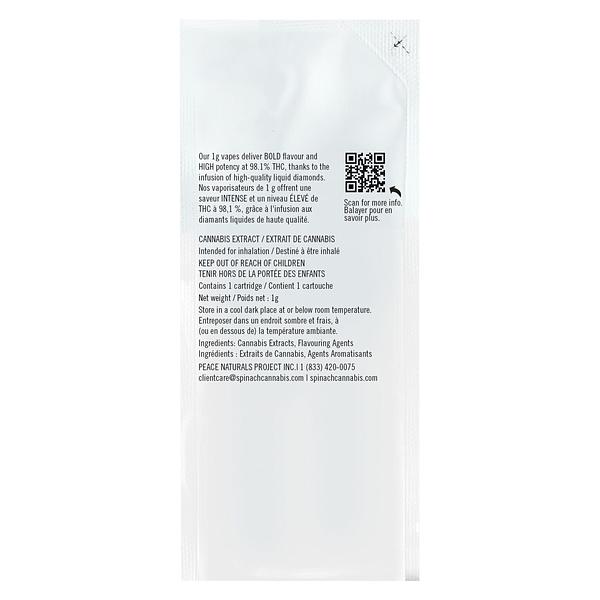 Spinach - Mango Tango Liquid Diamonds 510 Thread Cartridge image 3