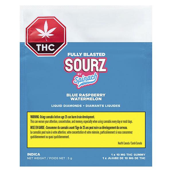 SOURZ by Spinach - Fully Blasted Blue Raspberry Watermelon Soft Chews image 2