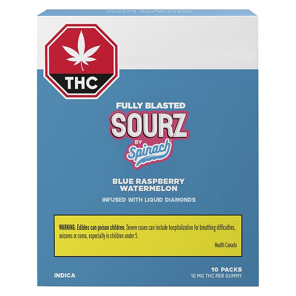 SOURZ by Spinach - Fully Blasted Blue Raspberry Watermelon Soft Chews image 3