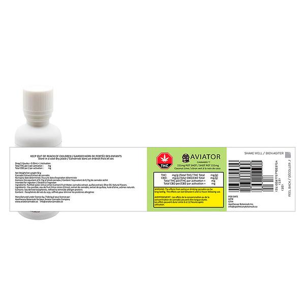 Aviator Cannabis Co. - 151 mg Pot Shot Coconut-Lime image 2