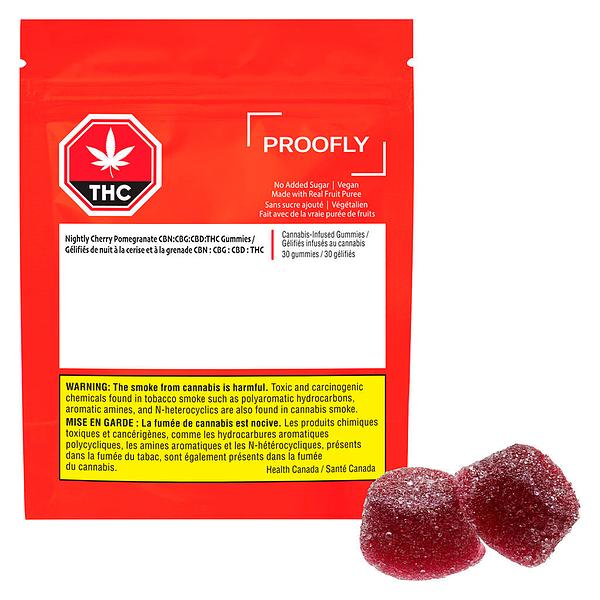 Proofly - Nightly Cherry Pomegranate CBN:CBG:CBD:THC Gummies image 4
