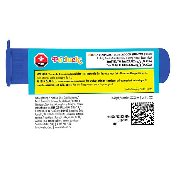 Potluck - Blue Lagoon Thunder Infused Pre-Roll