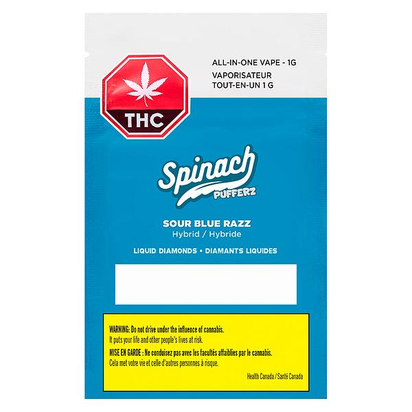 Spinach - Pufferz - Sour Blue Razz All-in-One Liquid Diamonds Vape