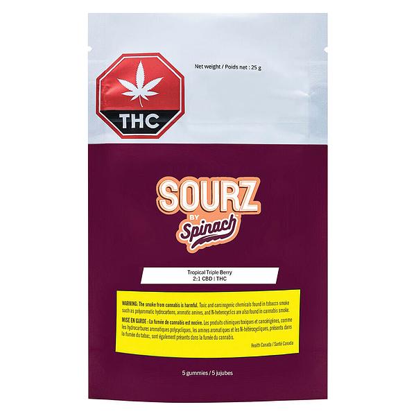 SOURZ by Spinach - Tropical Triple Berry 2:1 Soft Chews