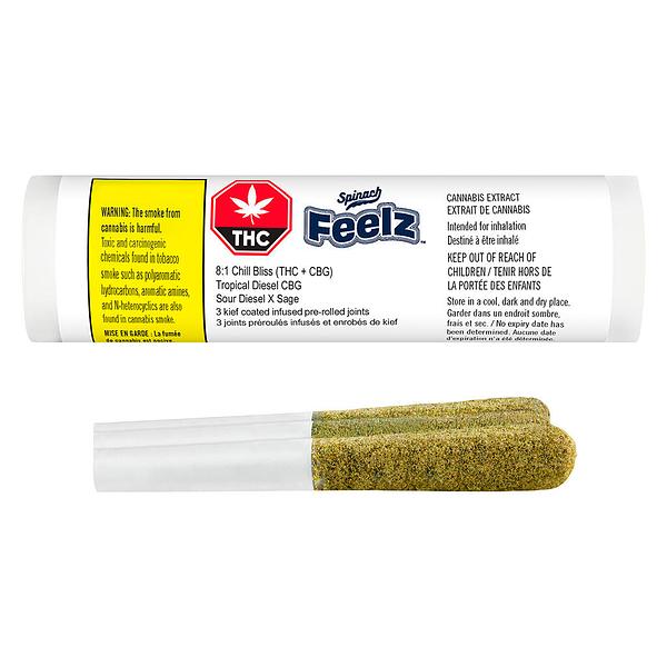 Spinach FEELZ - Tropical Diesel Cbg (Chill Bliss) Infused Pre Roll