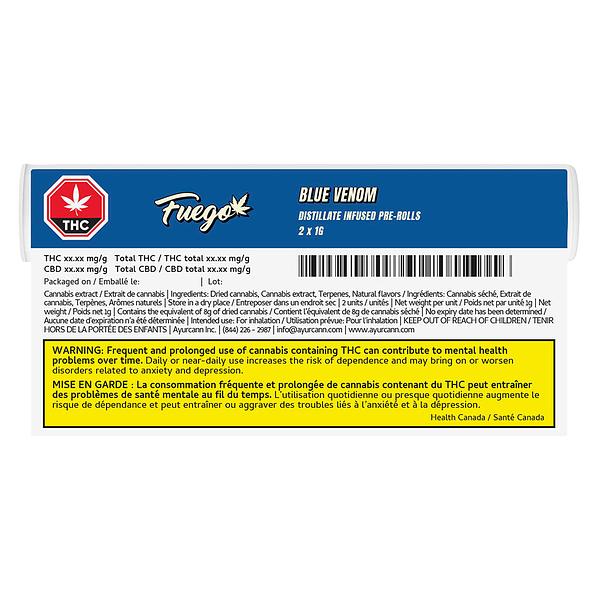 Fuego - Blue Venom Distillate Infused Pre Roll image 3