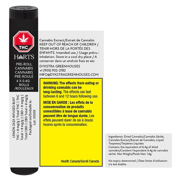 HARTS - Lemon Zaza BLNT Infused Pre Roll