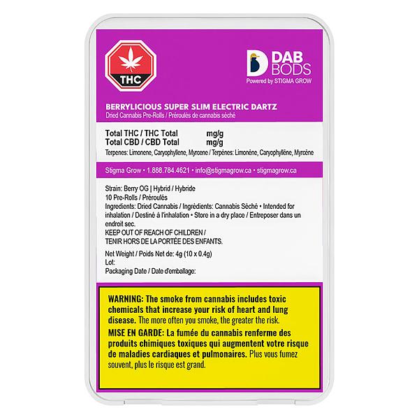Dab Bods - Berrylicious Super Slim Electric Dartz Pre-Roll