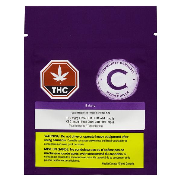 Community c/o Purple Hills - Cured Resin - Bakery 510 Thread Cartridge