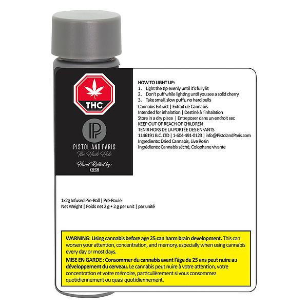 Pistol and Paris - Hash Hole LTO Infused Pre Roll image 3