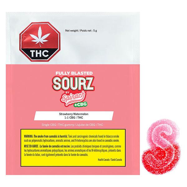 SOURZ by Spinach - Fully Blasted Strawberry Watermelon Soft Chews image 4