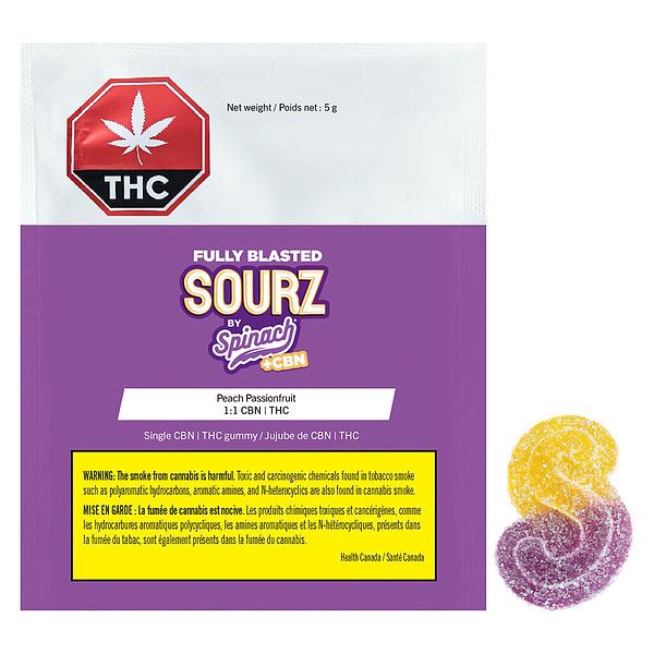 SOURZ by Spinach - Fully Blasted Peach Passionfruit 1:1 Chews image 4