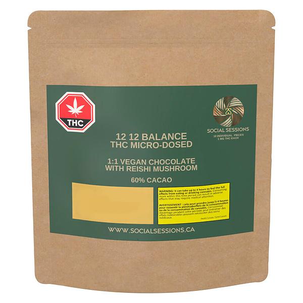 Social Sessions - 1212 Thc+Cbd 1:1 Micro-Dosed Vegan Chocolate Reishi Mushroom image 2