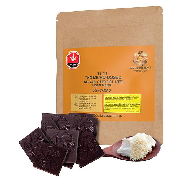 Social Sessions - 1111 Thc Micro-Dosed Vegan Chocolate With Lions Mane image 4