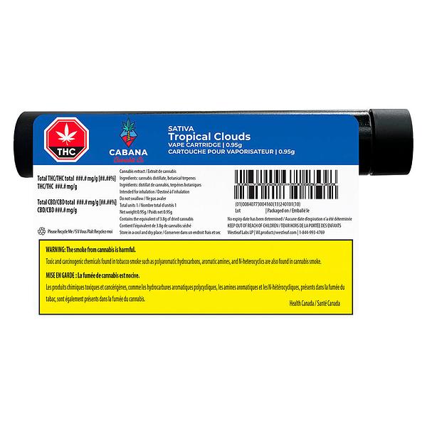 Cabana Cannabis Co. - Tropical Clouds Sativa Distillate 510 Thread Cartridge image 3