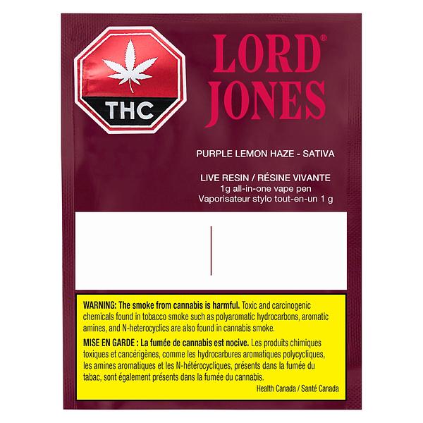 Lord Jones - Pure Live Resin Vape - Purple Lemon Haze All-in-One